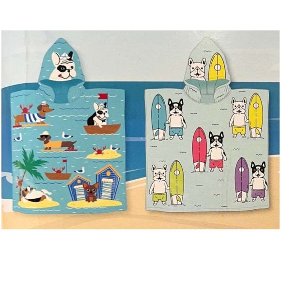 Safdie & Co. Kid's Hooded Towels: 2 Pack / Dog Theme - Picture 3 of 3